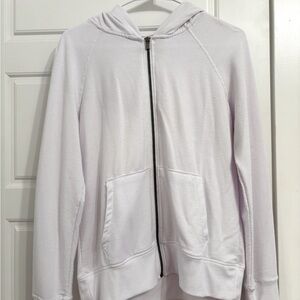 Women's White Zip-Up Hoodie